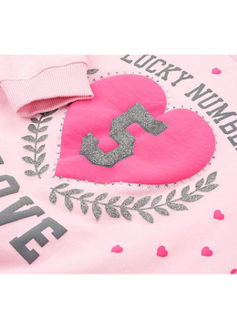 Сірий демісезонний спортивний костюм з серцем (9347-140g-pink) Breeze