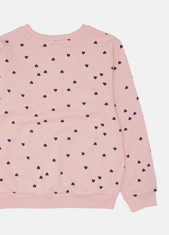 H&M свитшот сердечки розовый кэжуал хлопок
