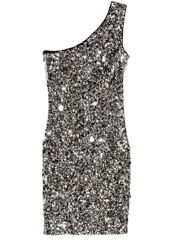 Срібна коктейльна сукня H&M однотонна