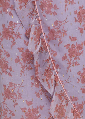Сиреневая кэжуал цветочной расцветки юбка Friendtex на запах