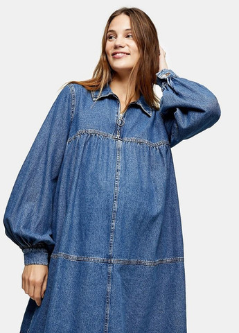 Синя джинсова сукня оверсайз Topshop однотонна