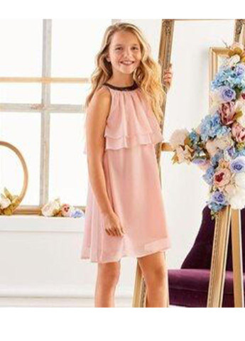 Пудровое нарядное платье для девочки, праздничное Lupilu (256027649)