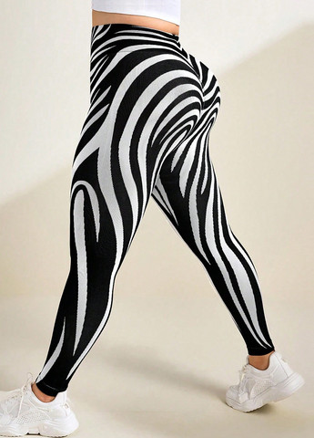 Черно-белые демисезонные леггинсы SHEIN