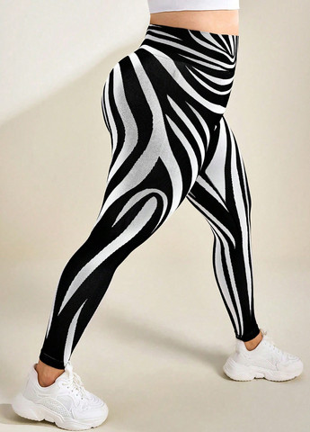 Черно-белые демисезонные леггинсы SHEIN