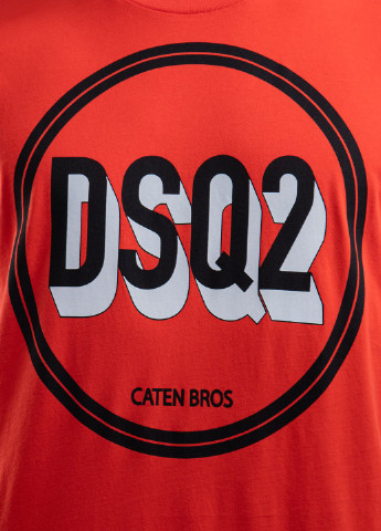 Красная черная футболка dsq2 Dsquared2