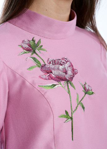 Розовое кэжуал платье миди Edelvika с цветочным принтом