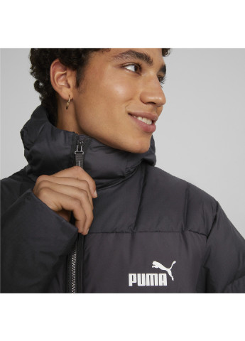 Пальто Long Down Coat Men Puma однотонный чёрный спортивный полиэстер