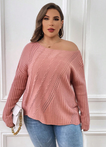 Светло-розовый демисезонный свитер SHEIN