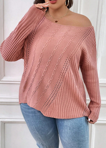 Светло-розовый демисезонный свитер SHEIN