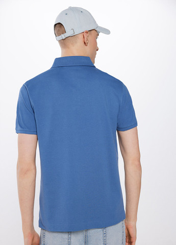 Синяя футболка-поло для мужчин Springfield однотонная
