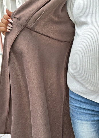 Светло-коричневое демисезонное Пальто для беременных однобортное SHEIN