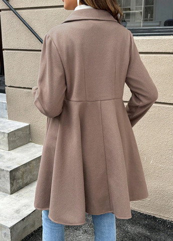 Светло-коричневое демисезонное Пальто для беременных однобортное SHEIN