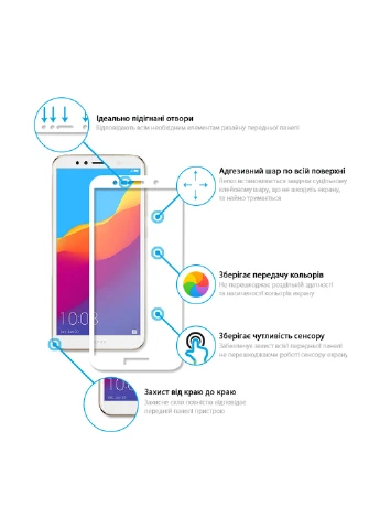 Захисне скло Full Glue для Xiaomi Redmi 6 / 6A (біле) Global Full Glue для Xiaomi Redmi 6/6A (белое) (132540144)