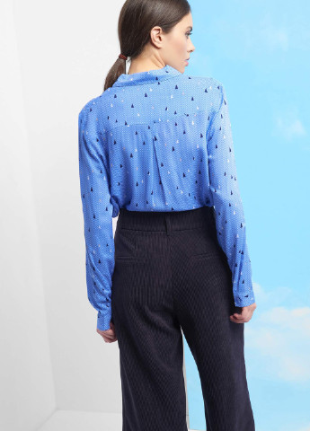 Тёмно-голубая блуза с длинным рукавом Orsay