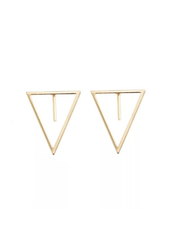 Сережки металлические треугольники на гвоздиках в золотистом цвете Fashion Jewelry (256453214)