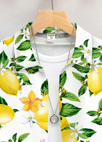 Белая кэжуал рубашка с рисунком SHEIN