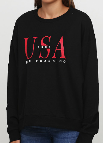 Черный свитшот H&M однотонный (246806804)