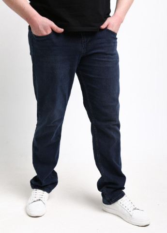 Темно-синие демисезонные слим джинсы мужские слим темно-синие со стрейчем Slim Zanotti