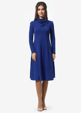 Синее кэжуал платье клеш Agata Webers однотонное