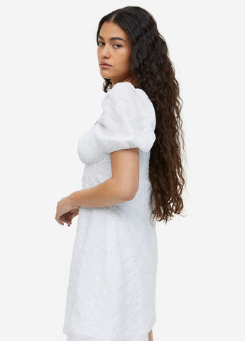 Білий кежуал сукня а-силует H&M з квітковим принтом