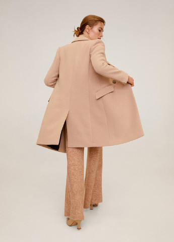 Світло-бежеве демісезонне Пальто двобортне Mango