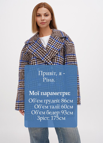 Комбіноване Кежуал пальто двобортне Monki в клітинку