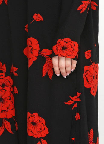 Черное кэжуал платье Ichi с цветочным принтом