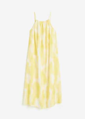 Желтое кэжуал платье а-силуэт H&M тай-дай