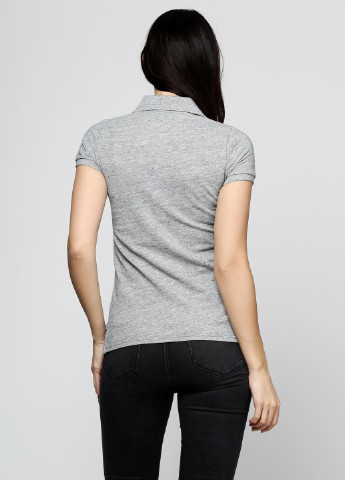 Серая женская футболка-поло Abercrombie & Fitch с логотипом