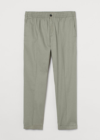Серо-зеленые кэжуал демисезонные прямые брюки H&M