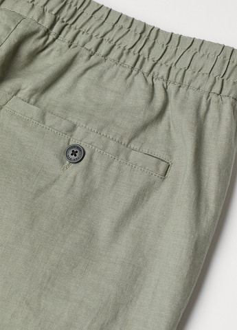 Серо-зеленые кэжуал демисезонные прямые брюки H&M