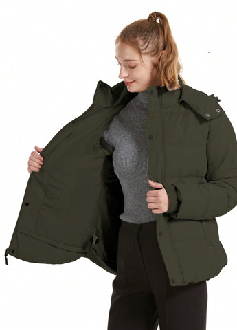 Оливковая (хаки) зимняя куртка SHEIN