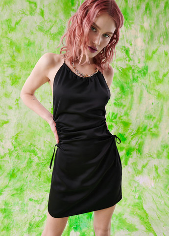 Черное кэжуал платье с открытой спиной Cropp однотонное