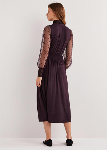 Сливовое вечернее платье клеш Boden однотонное