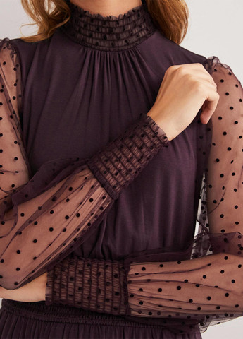 Сливовое вечернее платье клеш Boden однотонное