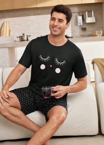 Пижама (футболка, шорты) SHEIN (366090846)