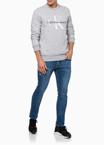 Серый свитшот Calvin Klein меланж без декора (307083932)