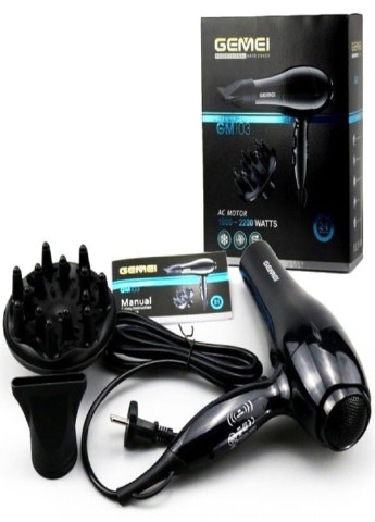 Фен для волос сенсорный профессиональный Gm-103 Черный Gemei (254034494)