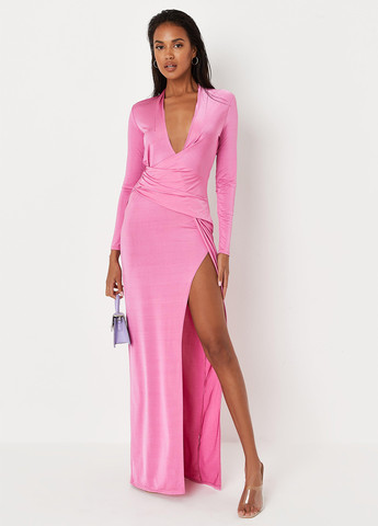 Розовое вечернее платье Missguided однотонное