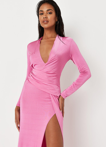 Розовое вечернее платье Missguided однотонное