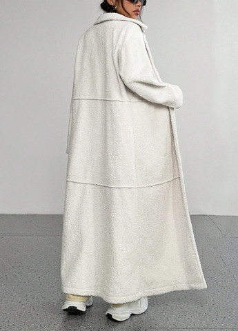 Кремовое зимнее Пальто однобортное SHEIN