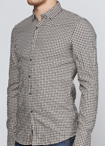 Бежевая кэжуал рубашка в клетку Antony Morato с длинным рукавом