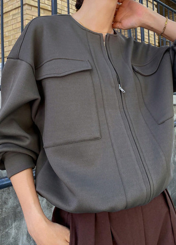 Коричневая демисезонная куртка SHEIN