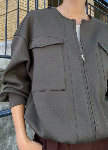 Коричневая демисезонная куртка SHEIN