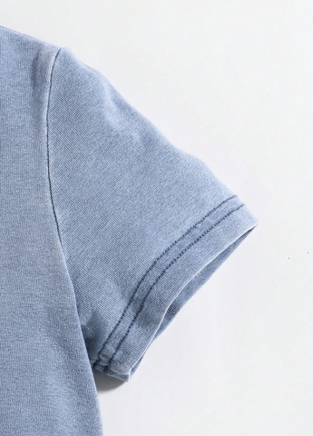 Серо-голубой летний костюм (футболка, шорты) с шортами SHEIN