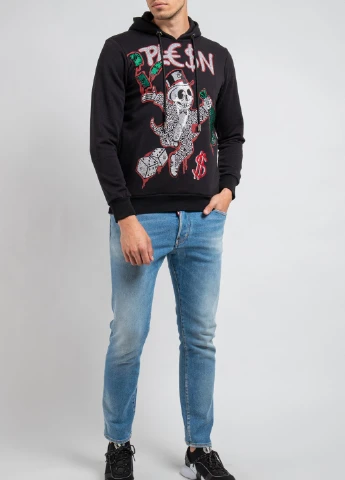 Черный хлопковый худи Dollar Philipp Plein (251176540)
