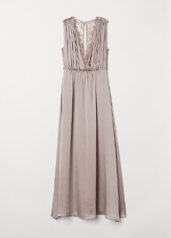 Лілова вечірня сукня з відкритою спиною, кльош H&M однотонна