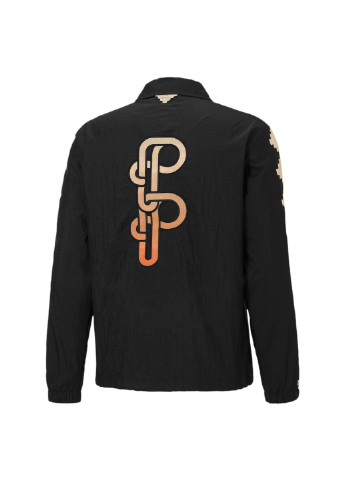 Куртка x PRONOUNCE Woven Jacket Puma однотонна чорна спортивна нейлон, поліестер