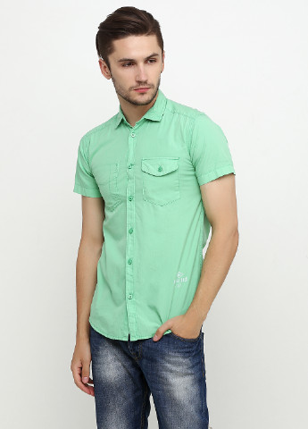 Зеленая кэжуал рубашка однотонная Jack & Jones
