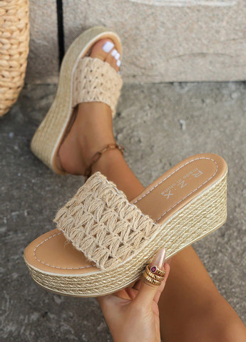 Светло-бежевые босоножки SHEIN плетение